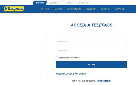 telepass area clienti accedi.